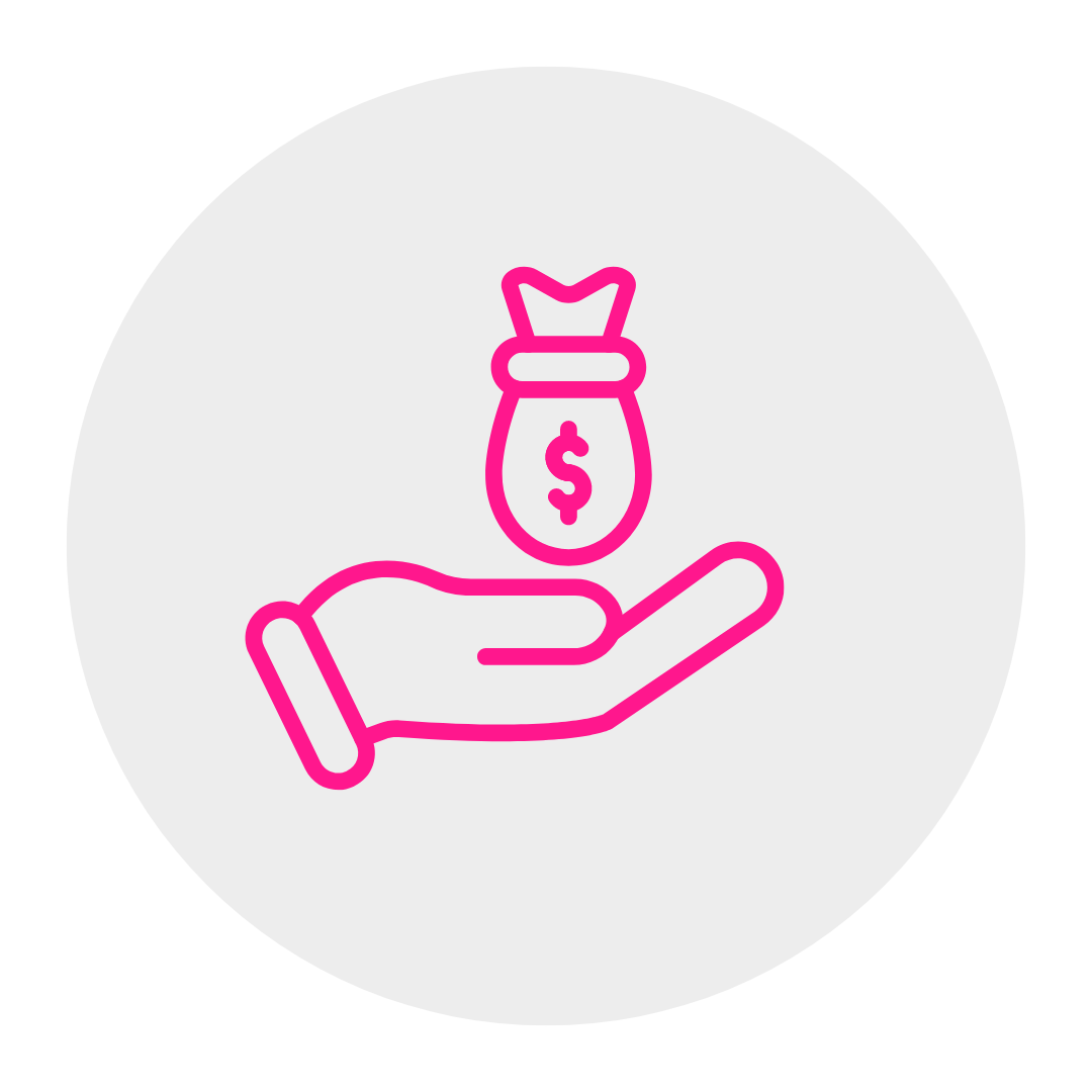 Hand with cash icon
